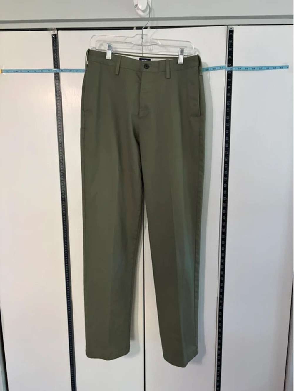 Men’s Chino Pants Lands’ End 32x33 Olive Green Traditional Fit Cotton NWOT